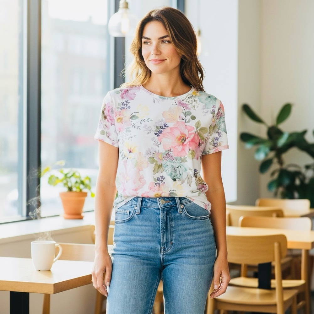 Floral Bliss Short Sleeve Women's Tee